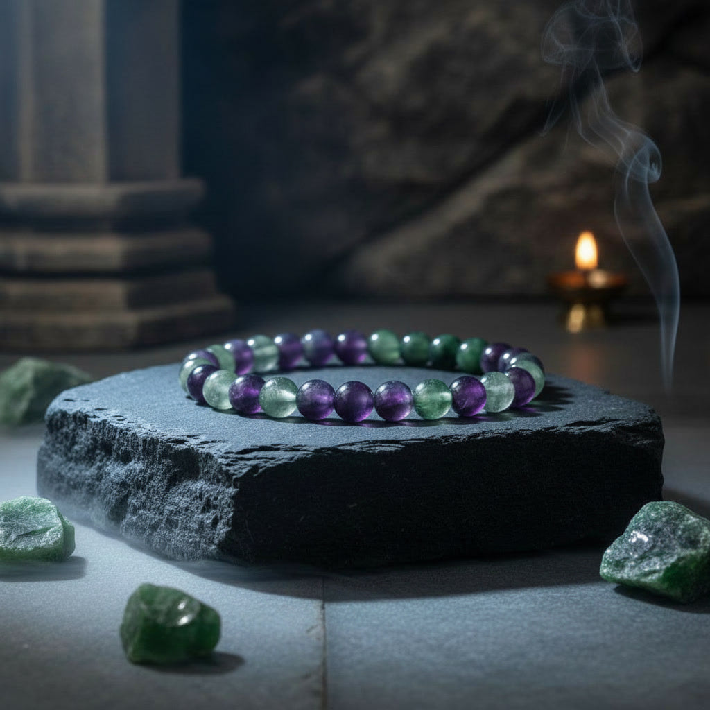 Original & Natural Multi Fluorite Bracelet For Memory & Concentration