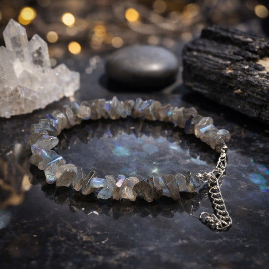 Labradorite Chips Bracelet Adjustable