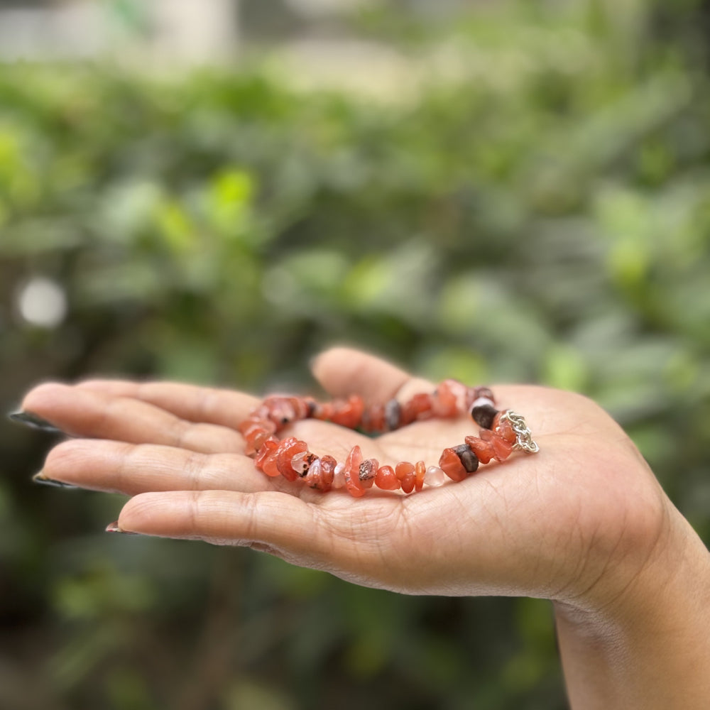 Carnelian Chips Bracelet Adjustable Ankastra