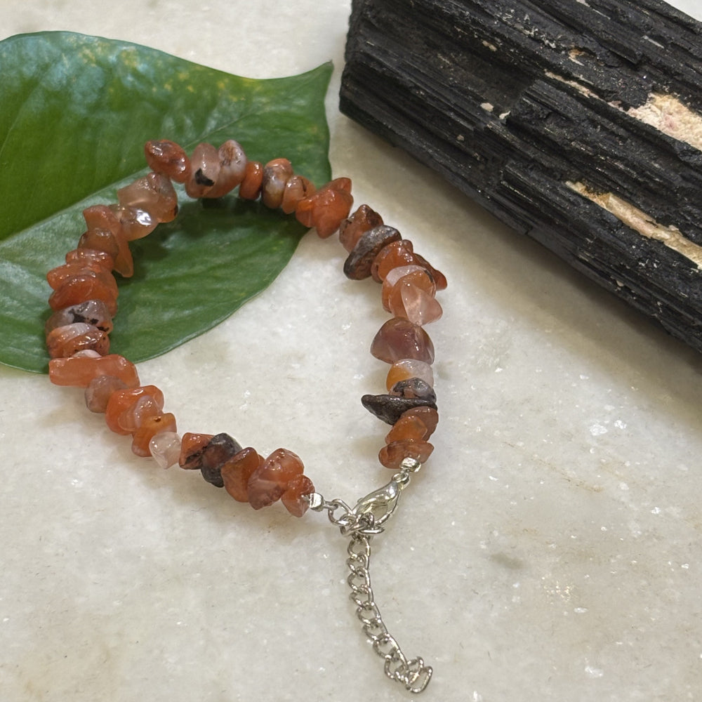 Carnelian Chips Bracelet Adjustable Ankastra