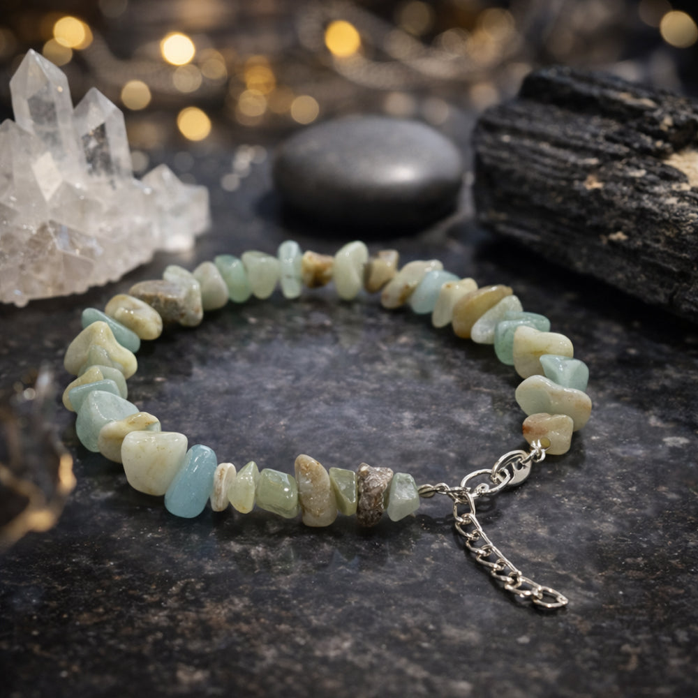 Multi Amazonite Chips Bracelet Adjustable