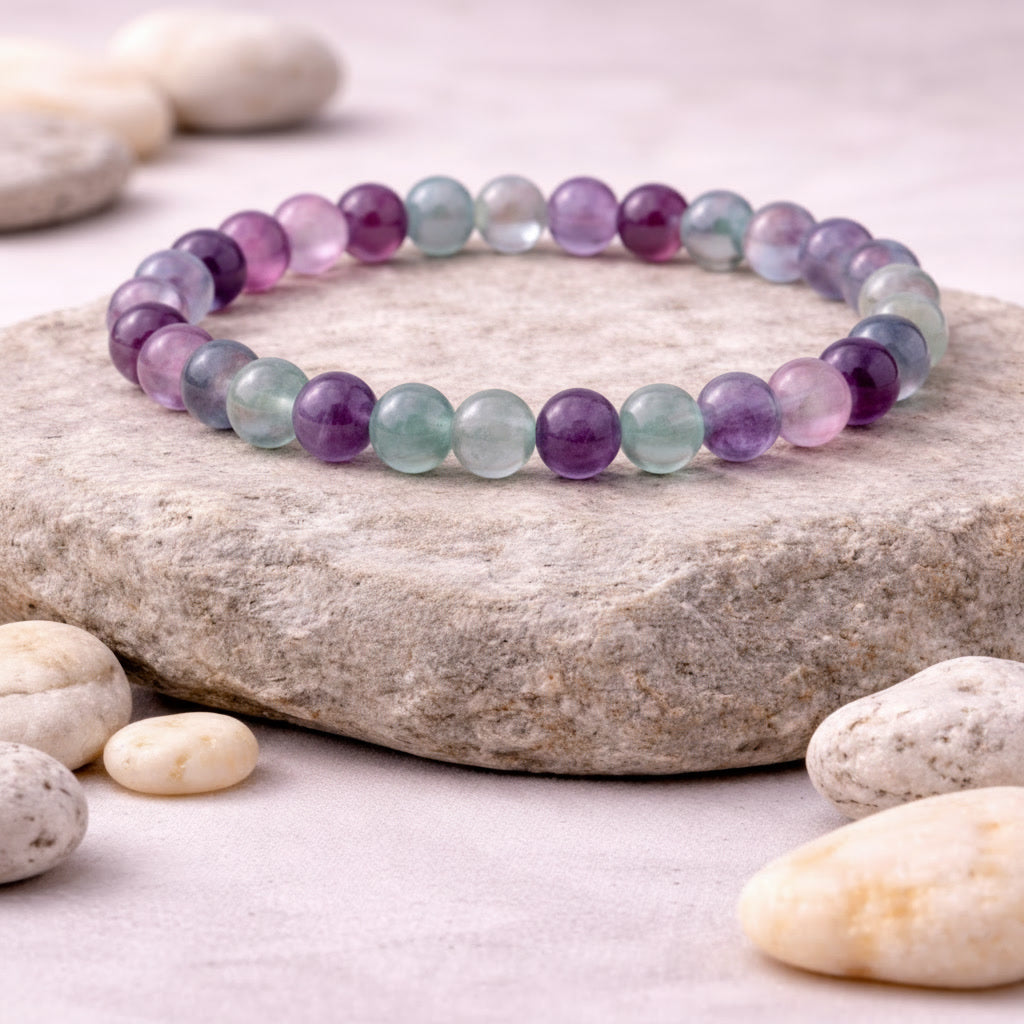 Original & Natural Multi Fluorite Bracelet For Memory & Concentration