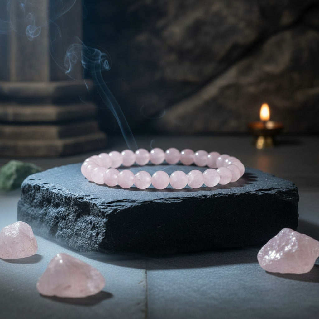 Rose Quartz Bracelet For Love, Harmony & Emotional Balance