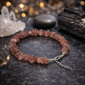 Strawberry Quartz Chips Bracelet Adjustable